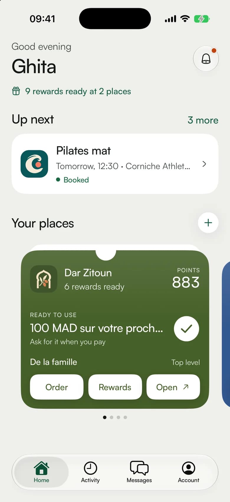 Every place in one app: cards and points, bookings, orders and messages. Free for customers.