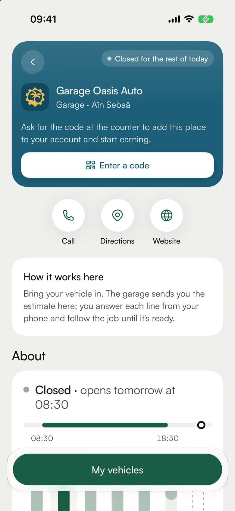 Garage Oasis Auto in the app