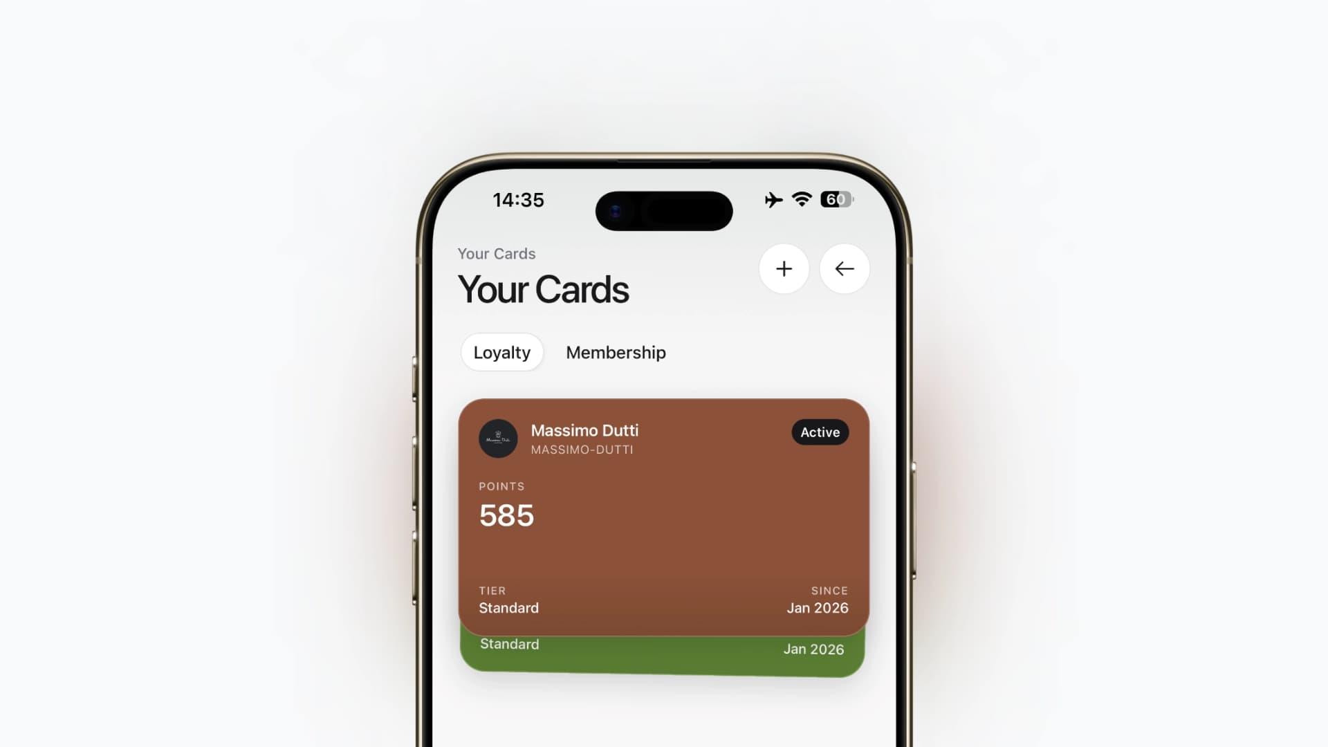 L'app Fidelect aperta su uno smartphone